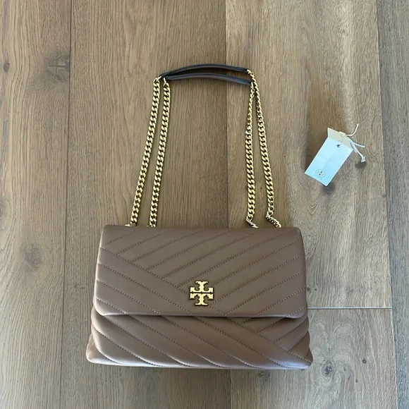 Tory Burch Taupe Quilted Shoulder Bag - Picture 5 of 16